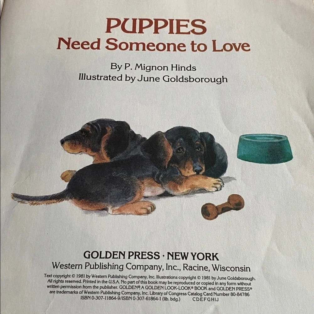 Golden Books Puppies Need Someone to Love Vintage Childrens Book